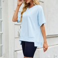 thumbnail image 3 of T-shirts à Manches Courtes pour Femmes Été Col Rond Décontracté Mode T-Shirt Basique Vêtements Mignons Tenues Tendance, 3 of 6