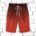 thumbnail image 2 of Plebaso Men's Stylish Shorts Gradient Color Summer Beach Shorts Drawstring Casual Knee Length Shorts, 2 of 3
