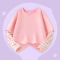 thumbnail image 3 of T-Shirt à Manches Longues pour Filles Printemps et Automne avec Faux Deux Pièces Chandail, Haut de Mode Décontracté à Rayures avec Manches Longues Col Rond, 3 of 8