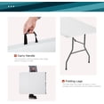 thumbnail image 3 of FDW Folding Table, Portable Fold-in-Half Event & Party Table, Compact Carrying Design, Plastic, White, 3 of 7