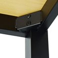thumbnail image 3 of DECOHOLIC Modern Computer Desk 63? Large Workstation Office Desk Computer Table Study Writing Desk for Office Home, with Leg Bars,Industrial Style,Oak Board Black Leg., 3 of 5