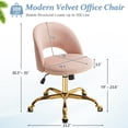 thumbnail image 2 of Ktaxon Office Desk Chair Adjustable Flannel Computer Task Chair Small Rolling Vanity Stool with Wheels for Study Make-up Dressing Room Navy Blue, 2 of 9