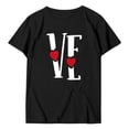 thumbnail image 2 of Chandails à Manches Courtes pour Couples Assortis, Imprimé de Lettres de la Saint-Valentin, Col Rond, Mode, Confortable, Coupe Ample, T-Shirt Décontracté Léger, Tunique, Haut Confortable et Doux, Chemisiers pour Lui et Elle, Vêtements de Vacances, Noir, TG, 2 of 6
