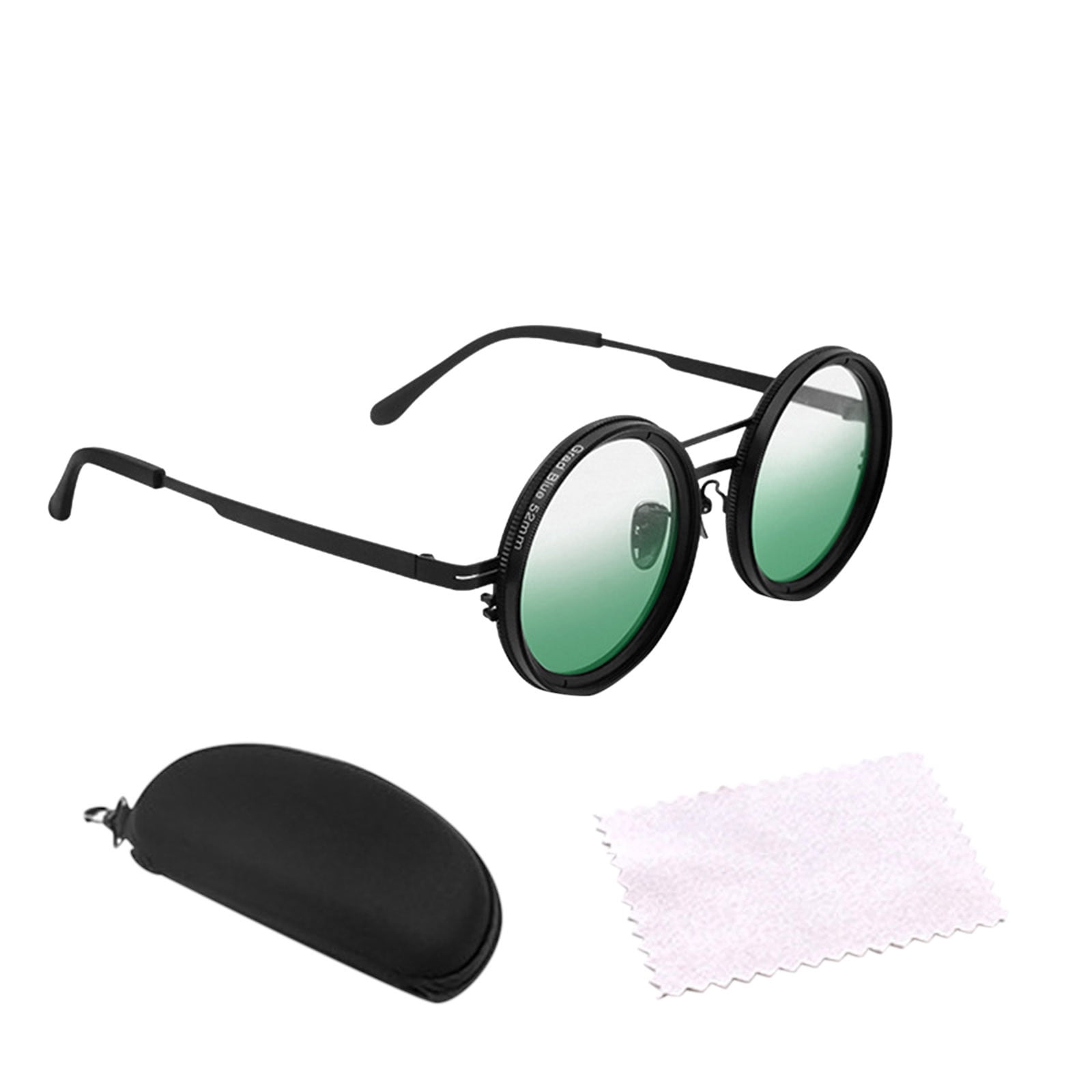 Hearth & Gear 2025 Lunettes de Soleil Rondes Polarisées à Dégradé de Couleur, Teinte Réglable, avec Lunettes de Soleil ND9 à Réglage Continu pour Hommes, 1 à 9 Vitesses, Lunettes de Plage, Lunettes, Lentille Ajustable, Lunettes Incassables