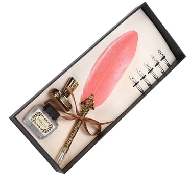 Feather Pen Set, Antique Retro Decorative Calligraphy Pen Kit  For Students For Calligraphy Practicing For Writing For Teachers