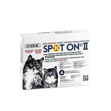 Zodiac SPOT ON II Flea Control For Cats and Kittens, 4 Month Supply