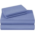 thumbnail image 1 of 1000 Thread Count 100% Egyptian Cotton 3-Piece Flat Sheet (1 Flat + 2 Pillow Covers) Solid Pattern, 1 of 5