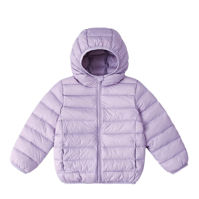 Tranfacy Kids Packable Hooded Puffer Jacket for 2-14 Years Lightweight Zipper Pocket with Storage Bag