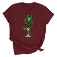 thumbnail image 1 of Dealovy T-Shirts de la Saint-Patrick pour Femmes à Manches Courtes, Col Rond, Coupe Ample, Trèfle Graphique, Chandails Décontractés Tee, 1 of 2
