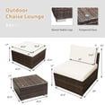 thumbnail image 2 of Patiojoy 5-Piece Outdoor Rattan Wicker Sofa Set Lounge Chair with White Cushions, 2 of 9