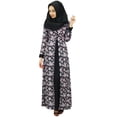 thumbnail image 1 of Bimba Robe Abaya Maxi Pashmina Musulmane pour Femmes, Jilbab Floral avec Hijab, 1 of 7
