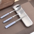 thumbnail image 2 of Birdeem 3-In-1 Stainless Steel Fork Spoon Chopsticks Set Travel Set with Plastic Case, 2 of 10