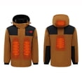thumbnail image 1 of RXIRUCGD USB Intelligent Constant Temperature Heated Windproof Plus Size Coat For Men And Women Winter 4 Heated Jacket Coat( Brown, Size:3XL ), 1 of 4