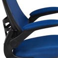 thumbnail image 3 of Mid-Back Blue Mesh Swivel Ergonomic Task Office Chair with Flip-Up Arms, 3 of 9