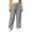 Grey, variant on Zulora Women’s Plus Size Solid Color Elastic Waist Pocket Drawstring Sports Pants Trousers