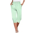thumbnail image 1 of Capris For Women Casual Print Pants High Waist Bottom Drawstring Joggers Casual Pants, 1 of 6