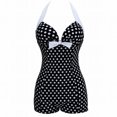 thumbnail image 4 of Womens Swimsuits Tankini Wave Dot Conservative Beach Plus Plus Hot Spring Women's Swimwear Black, 4 of 4