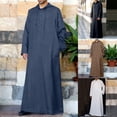 thumbnail image 1 of Gspmoly Chemises pour Hommes, Ensemble de Robe Musulmane pour Hommes Robe Arabe Mi-Longue à Manches Longues à Capuche à Boutons Robe Décontractée Hauts de Sortie Liquidation, 1 of 2