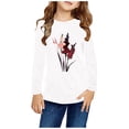 thumbnail image 2 of RXIRUCGD Chemises à Manches Longues pour Filles, Col Rond Mignon, Blouses Décontractées Élégantes (Blanc, Taille : 7 Ans), 2 of 5