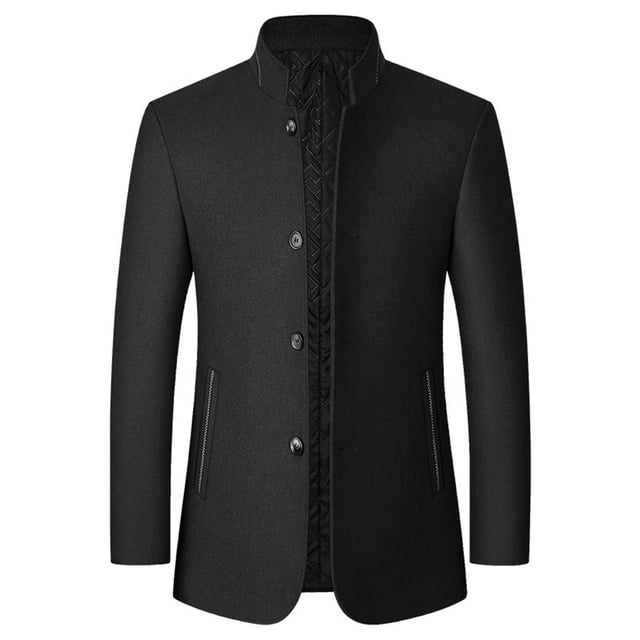 Veste Noire Unie de Travail Bureau Modeste Décontractée pour Homme Hiver Automne à Manches Longues à Col Chemise Doublée en Molleton Sherpa Vestes Blazers Tenues Hommes à Boutons 2025 Vêtements Y2K L