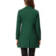 thumbnail image 3 of INSPIRE CHIC Manteau Long Classique pour Femme à Revers Cranté, Manches Longues, TG Vert Foncé, 3 of 7