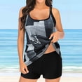 thumbnail image 1 of SuoKom Tankini Bathing Suits For Women Conservative Print Strappy Back Set Two Piece Swimsuits Swimdress Tummy Control Swimsuits For Women On Clearance, 1 of 7
