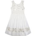 thumbnail image 1 of Robe Fille Détail Fleur Sequins Dentelle Fête Princesse Blanche 2 Ans, 1 of 4