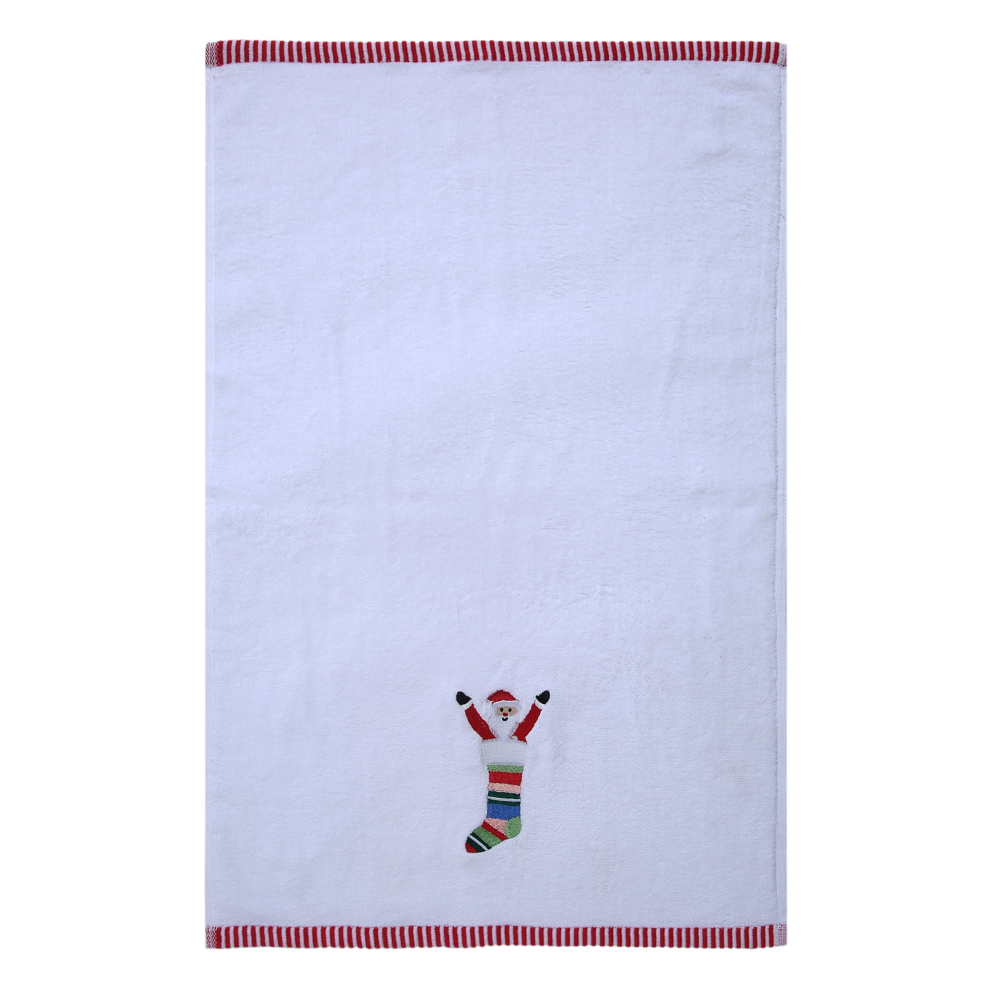 Holiday Time Santa Surprise Embroidery Hand Towels, 2-Pack