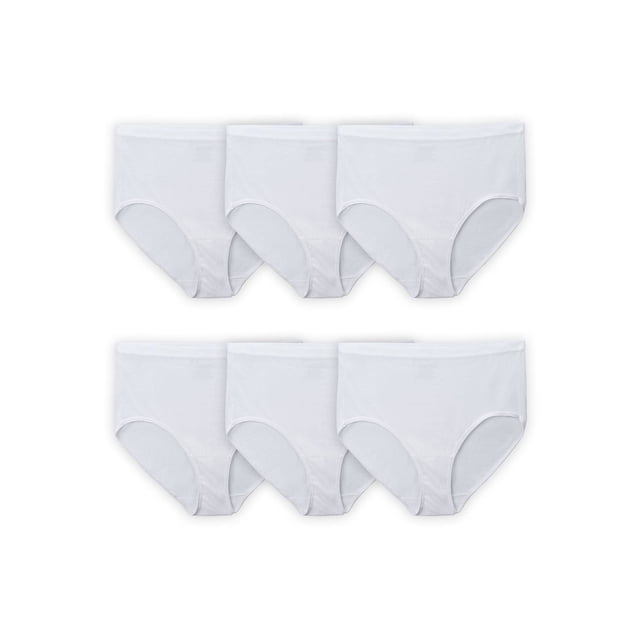 Fit for Me Culotte Blanche pour Femme Grande Taille, Lot de 6, Tailles 9-13
