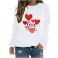 thumbnail image 1 of Amzcrzy Sweat-Shirt pour Femmes Col Rond Manches Longues Chemises de la Saint-Valentin Graphiques Amusants Légers Amples Chandail de Vacances, 1 of 3
