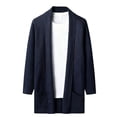 thumbnail image 1 of Chandails pour Hommes T-Shirt à Col à Revers Uni à Boutons pour Homme Cardigan à Manches Longues, 1 of 3