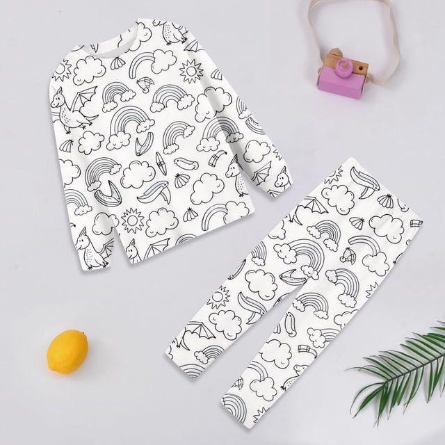 DIY Hand Painted Coloring Pajama Set Interactive Homewear For Kids Play And Wear