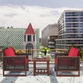 thumbnail image 3 of Costway Ensemble de Mobilier de Terrasse en Osier 3 Pcs Coussin Canapé Table Carrée Étagère Rouge, 3 of 10
