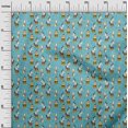 thumbnail image 3 of oneOone Rayon Turquoise Blue Fabric Circus Sewing Material Print Fabric By The Yard 56 Inch Wide, 3 of 5