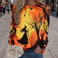 thumbnail image 2 of Tops For Womens Print O Neck Sweatshirt  Neck Fit Pullover Tops Comfortable Long Sleeve Workout Shirts Loose Blouse, 2 of 4