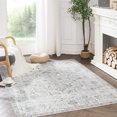 thumbnail image 1 of RUGKING Traditional Area Rug 5x7 Gray Multi Flodable Floral Print Distressed Non Slip Indoor Rug for Living Room Bathroom Kitchen Bedroom, 1 of 6