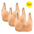 thumbnail image 1 of Bras for Women, 3PC Womans Large Size Solid Color Without Steel Ring Gathering Comfortable Bras Daily Bra, 1 of 3