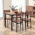thumbnail image 4 of Costway 5 Piece Dining Table Set Industrial Style Kitchen Table & Chairs for 4 Brown, 4 of 10