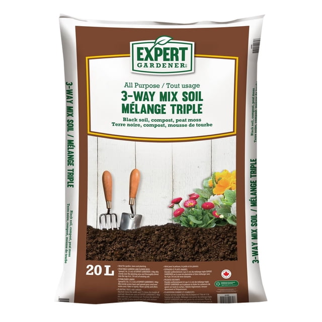Expert Gardener Triple Blend Enriched Soil, 20L, Topsoil Mix (Peat Moss, Compost)