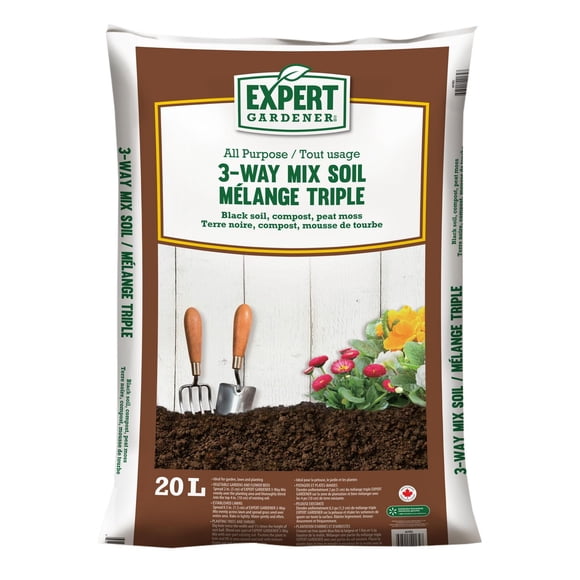 Expert Gardener Triple Blend Enriched Soil, 20L, Topsoil Mix (Peat Moss, Compost)