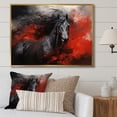 thumbnail image 1 of Designart art Mural Encadré Rouge Moderne Or, Décoration Murale Encadrée Cheval Animal, Cheval Rouge Noir Vibrant, Décoration Murale Encadrée Cheval, 44x34 Pouces Cadre Doré, 1 of 5