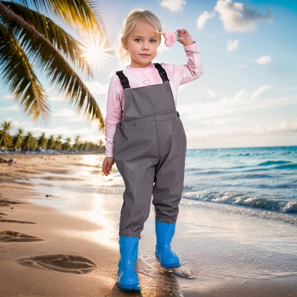Combinaison Imperméable Enfant – Cuissardes De Pêche Et Chasse, Full Body En Latex, Bretelles Réglables, étanche, Pour Aventures En Plein Air