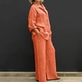 thumbnail image 2 of GDREDA Womens Cotton Linen Set 2 Piece Outfits Summer Button Down Shirt Wide Leg Pants Matching Sets Orange,M, 2 of 5