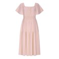 thumbnail image 5 of Économies d'Été Liquidation 2025 Bovxnpu Robe d'Été pour Femmes, Robes Maxi Décontractées Boho Plage, Mode Femmes Robe d'Été Décontractée Col Carré Manches Courtes Robe Unie TTG, 5 of 5