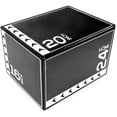 thumbnail image 1 of BalanceFrom Foam Plyometric Jump Box with 16”, 20”, and 24” Heights, 10 lbs, Black & White, 1 of 9