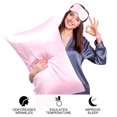 thumbnail image 3 of PiccoCasa Ensemble de 2 Taies d'Oreiller Standard en Satin Durables et Douces à Fermeture Éclair Rose, 3 of 7