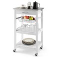 thumbnail image 1 of Costway Chariot Compact pour Îlot de Cuisine, Chariot de Service Roulant avec Panier Supérieur en Acier Inoxydable, 1 of 10