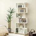 thumbnail image 2 of Costway Bibliothèque 1 Pce avec Armoire, Étagère à Livres en S à 6 Niveaux, Support de Rangement, Blanc, 2 of 10