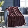 thumbnail image 1 of Cozy Tyme T173-20PLC-UE Couverture en Flanelle Réversible Sherpa 50 x 60 Po, Violet, 1 of 7