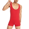 thumbnail image 1 of EOYWHK Mens Jumpsuits Athletic Compression Gym Workout Bodysuit Slim Fit Tank Seamless Stretch Relaxed Fit Undershirts Overalls, 1 of 5